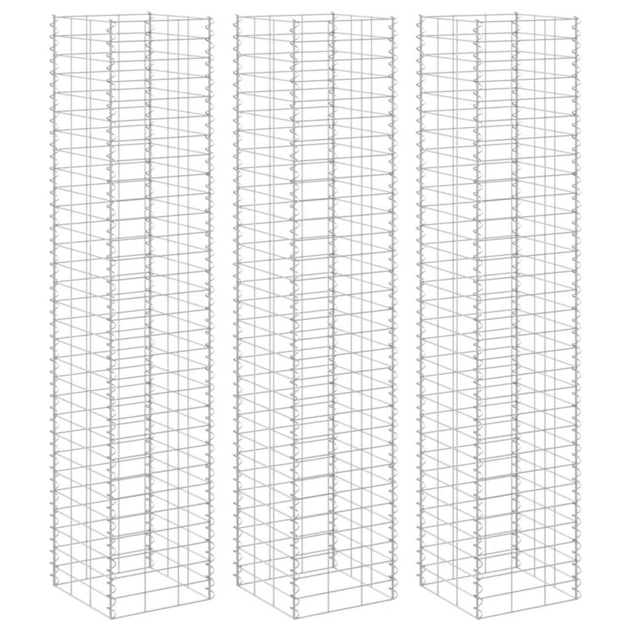 vidaXL Gabion Raised Bed Silver Rust-proof and weather-proof iron Large